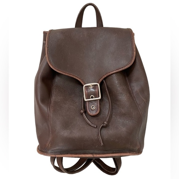 Coach Vintage Brown Leather Buckle Backpack 9064 - Picture 2 of 13